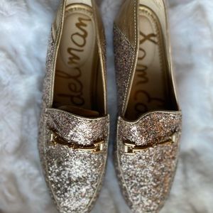 Sam Edelman Loraine Gold Glitter loafers! Size 7M! In box